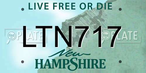 LTN717 New Hampshire License Plate