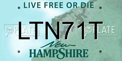 LTN71T New Hampshire License Plate