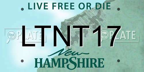 LTNT17 New Hampshire License Plate