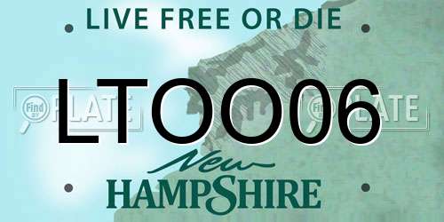 LTOO06 New Hampshire License Plate