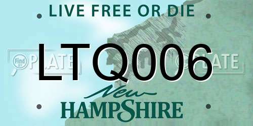 LTQ006 New Hampshire License Plate