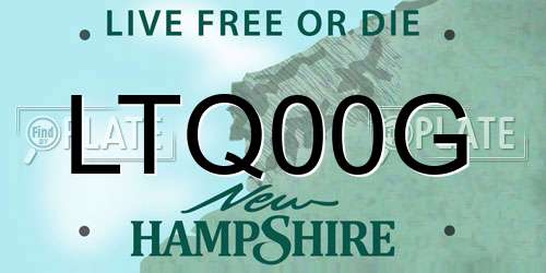 LTQ00G New Hampshire License Plate