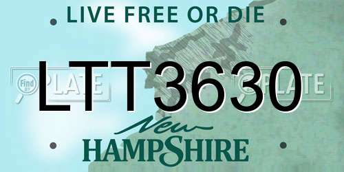 LTT3630 New Hampshire License Plate
