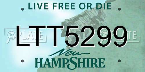 LTT5299 New Hampshire License Plate