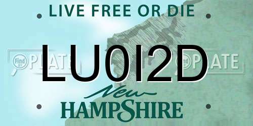 LU0I2D New Hampshire License Plate