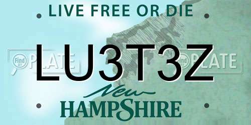 LU3T3Z New Hampshire License Plate