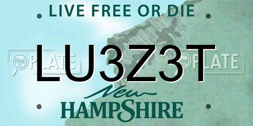 LU3Z3T New Hampshire License Plate