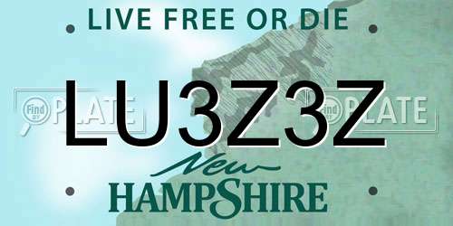 LU3Z3Z New Hampshire License Plate