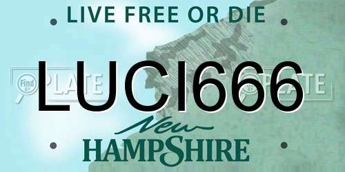 LUCI666 New Hampshire License Plate