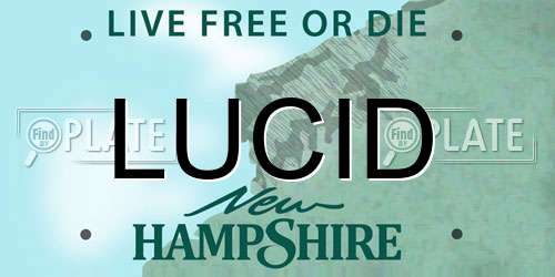 LUCID New Hampshire License Plate