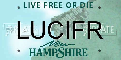 LUCIFR New Hampshire License Plate