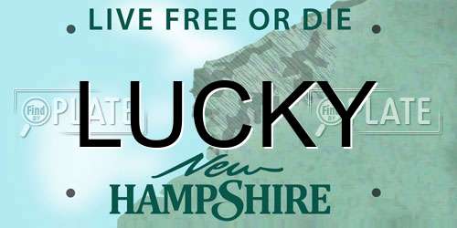 LUCKY New Hampshire License Plate
