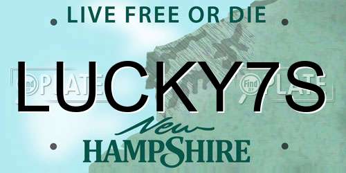 LUCKY7S New Hampshire License Plate