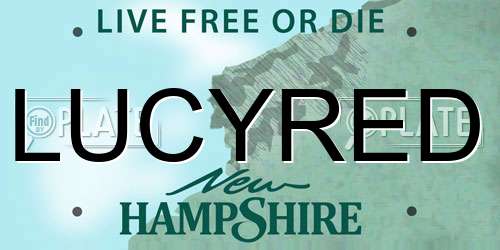 LUCYRED New Hampshire License Plate