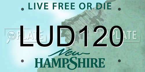 LUD120 New Hampshire License Plate