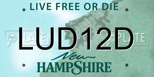 LUD12D New Hampshire License Plate