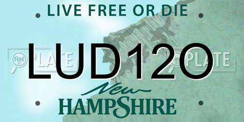 LUD12O New Hampshire License Plate