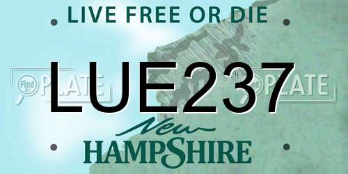 LUE237 New Hampshire License Plate