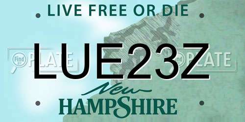 LUE23Z New Hampshire License Plate