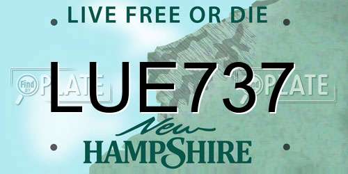 LUE737 New Hampshire License Plate