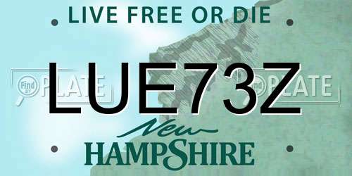 LUE73Z New Hampshire License Plate