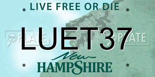 LUET37 New Hampshire License Plate