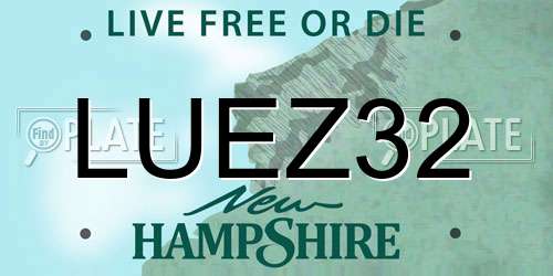 LUEZ32 New Hampshire License Plate