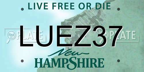 LUEZ37 New Hampshire License Plate