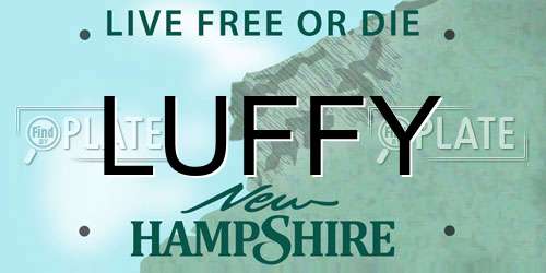 LUFFY New Hampshire License Plate