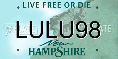 LULU98 New Hampshire License Plate