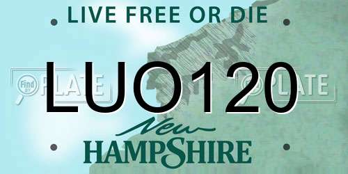 LUO120 New Hampshire License Plate