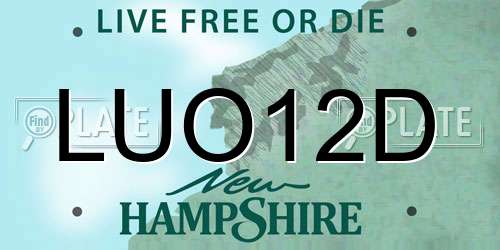 LUO12D New Hampshire License Plate