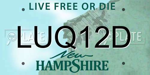 LUQ12D New Hampshire License Plate