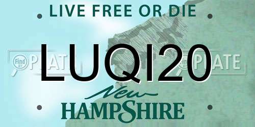 LUQI20 New Hampshire License Plate