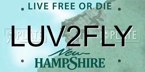 LUV2FLY New Hampshire License Plate
