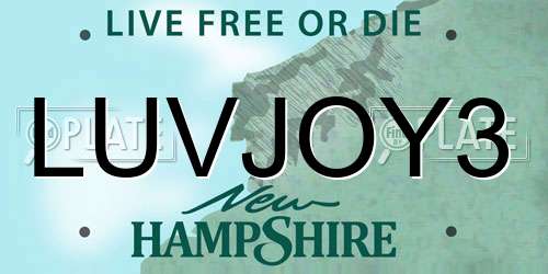 LUVJOY3 New Hampshire License Plate