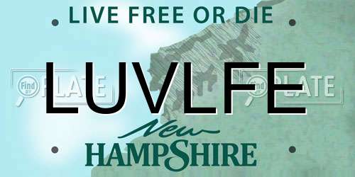 LUVLFE New Hampshire License Plate