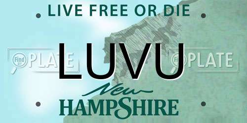 LUVU New Hampshire License Plate