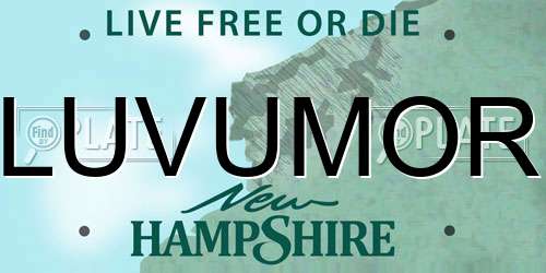 LUVUMOR New Hampshire License Plate