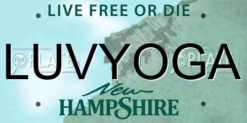 LUVYOGA New Hampshire License Plate