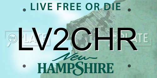 LV2CHR New Hampshire License Plate