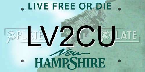 LV2CU New Hampshire License Plate