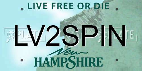 LV2SPIN New Hampshire License Plate