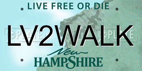 LV2WALK New Hampshire License Plate