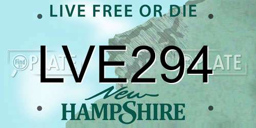 LVE294 New Hampshire License Plate