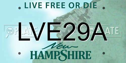 LVE29A New Hampshire License Plate