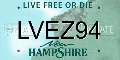 LVEZ94 New Hampshire License Plate