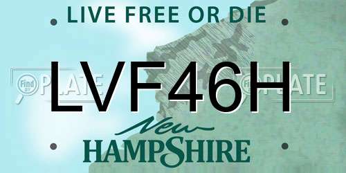 LVF46H New Hampshire License Plate