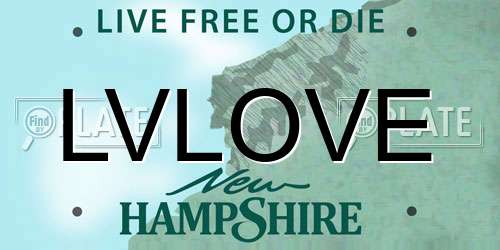 LVLOVE New Hampshire License Plate