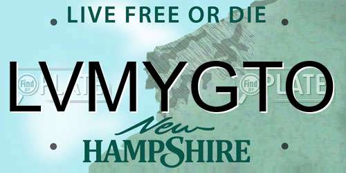 LVMYGTO New Hampshire License Plate